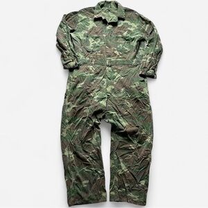 Vintage 70s 80s Camouflage Camo Jumpsuit Coveralls Flight Suit Military TALON